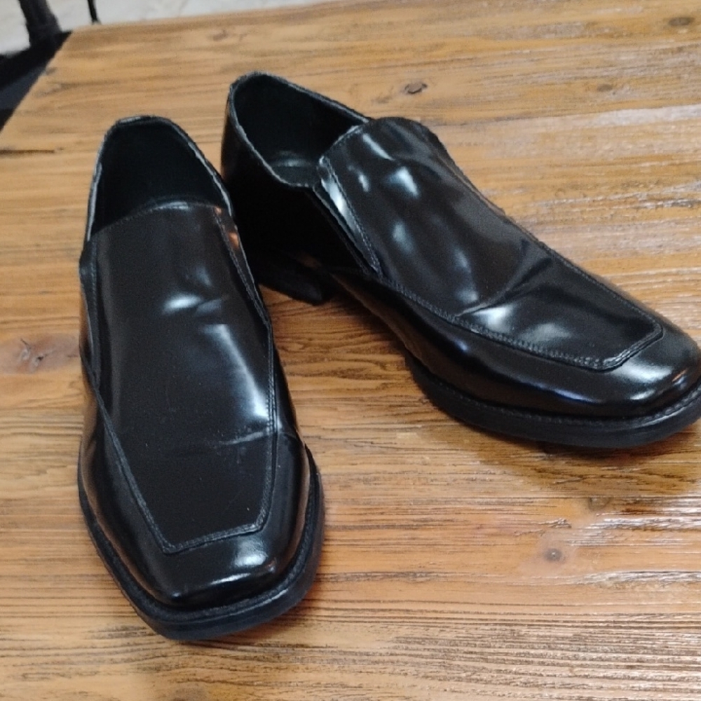 Kenneth Cole Reaction Men's Black Patent Leather Loafers Size 10d